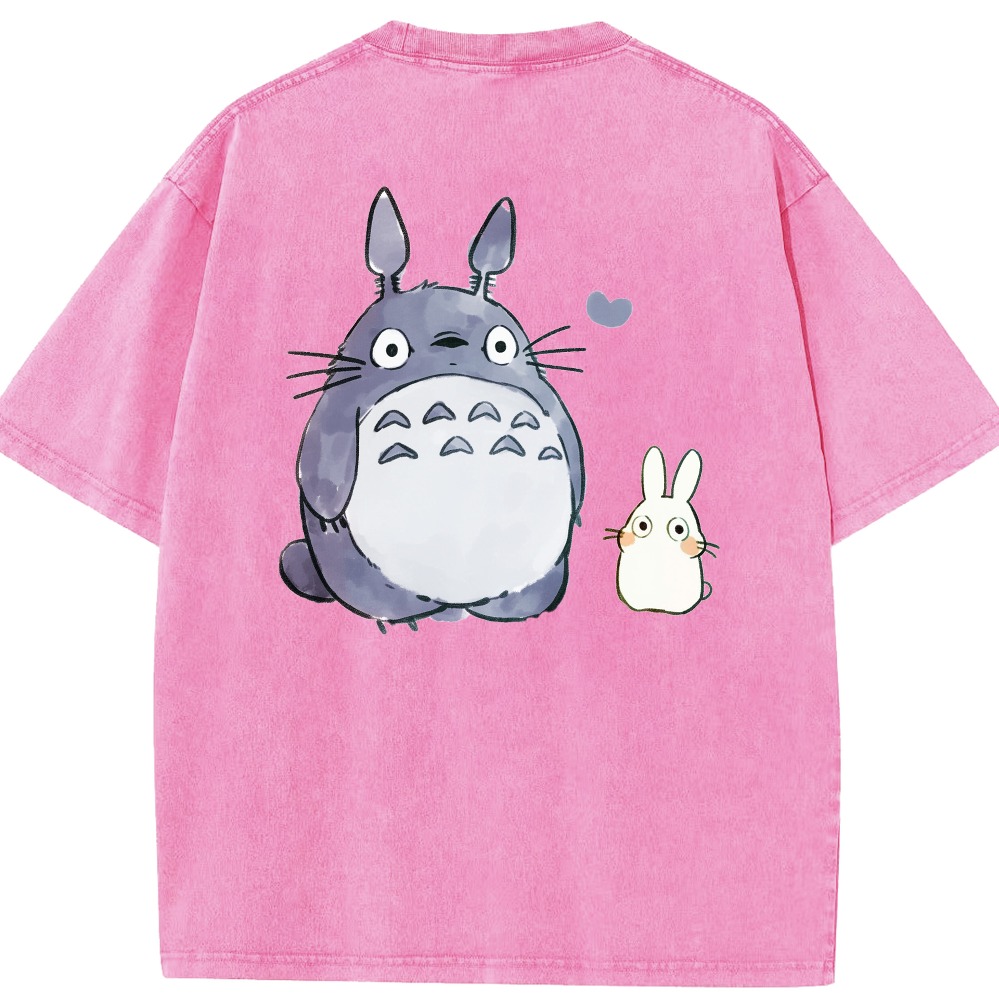 （画像用） となりのトトロ 草壁メイ 草壁サツキ My Neighbor Totoro Satsuki Kusakabe Mei Kusakabe 綿100% ヴィンテージ風 半袖Tシャツ（背面プリント）
